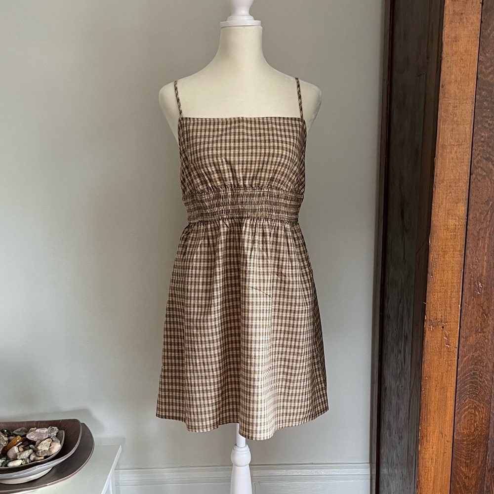 Pacsun cotton check mini dress.  Size M.
